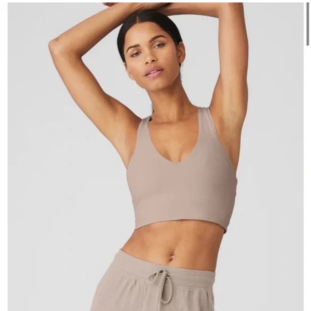 ALO Yoga Real Bra Tank Brand New w Tags Small Taupe